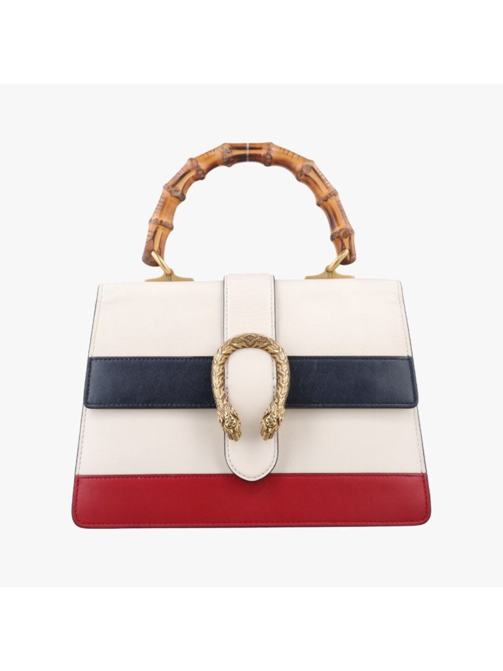 Gucci Dionysus Bamboo White Navy Red Leather Shoulder Bag